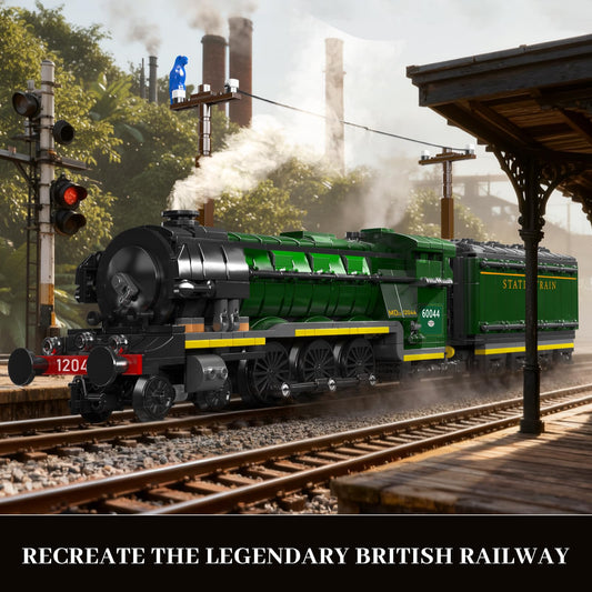 Mould King Flying Scotsman side view, detailed craftsmanship for enthusiasts