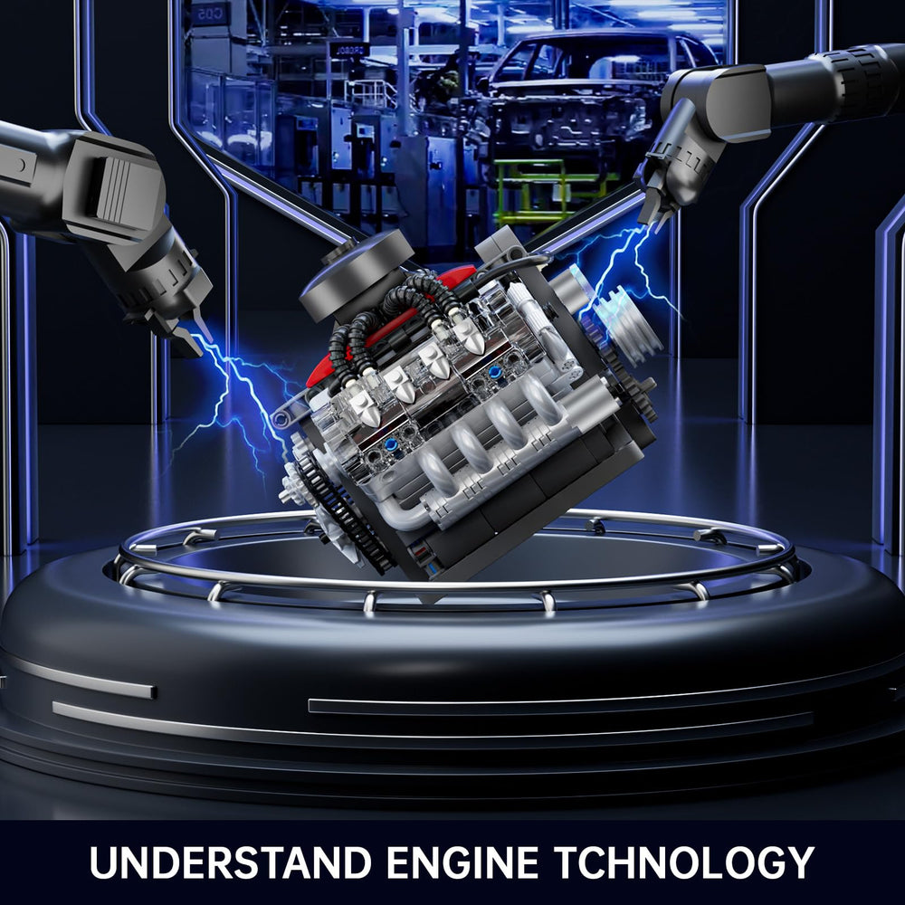 Mould King Mini V8 Engine Kit offers a complete build experience for display enthusiasts.