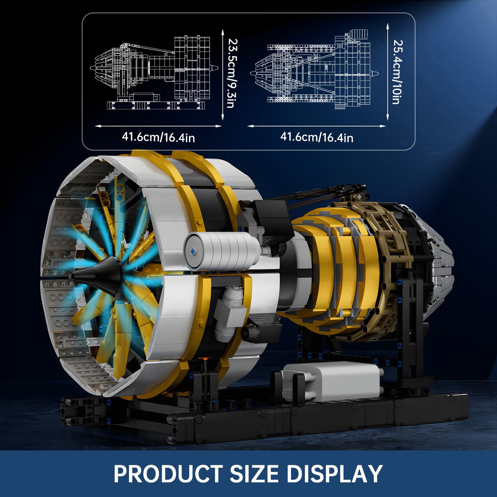 Mould King motor and battery box enable adjustable three-speed operation.