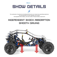 Mould King RC off-road car remote control enabling precise steering.
