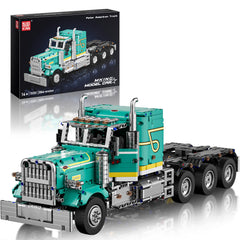 Mould King RC semi-truck cab front showcases authentic detailing for display.