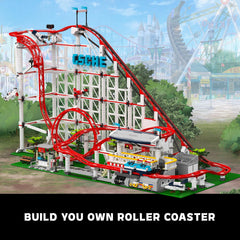 Mould King roller coaster motor drive system powering smooth, exciting tracks