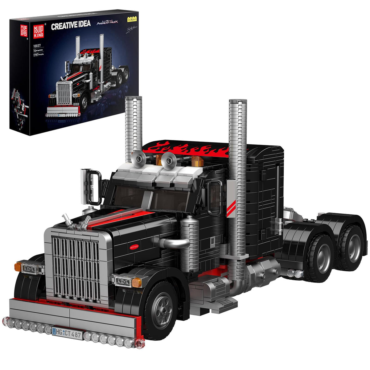 Mould King semi truck model assembly kit for detailed building experience