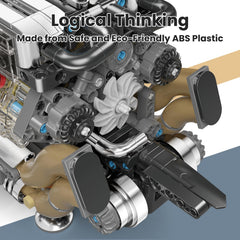 Mould King W16 engine internal components shown in the built model