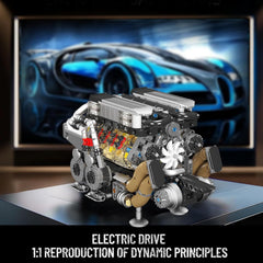 Mould King W16 transparent cylinder head reveals piston motion
