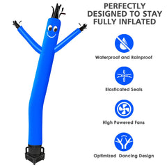 MOUNTO 1/3hp blower blue powers smooth inflatable motion.