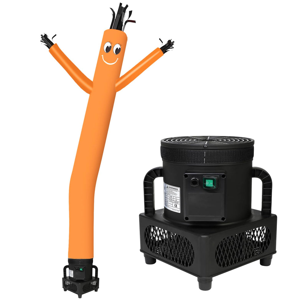 MOUNTO 6FT Fly Puppet Dancer in orange in action for storefront displays.