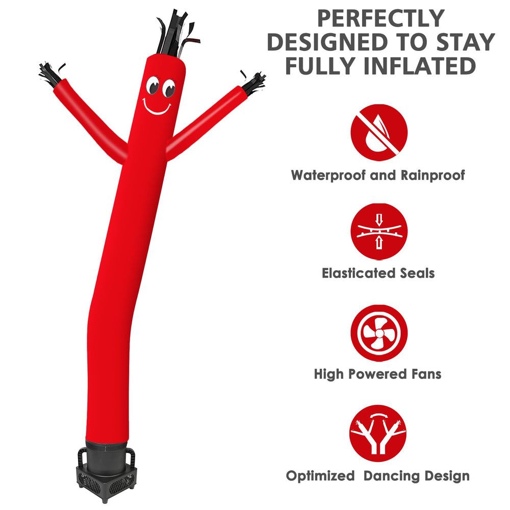 Mounto inflatable tube man attachment for storefront visibility at events.