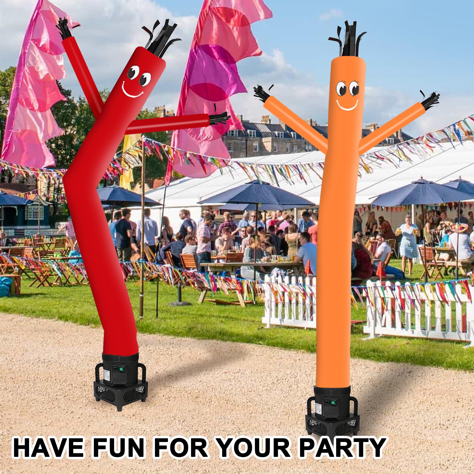 Mounto red inflatable tube man ideal for promotions and lively displays.