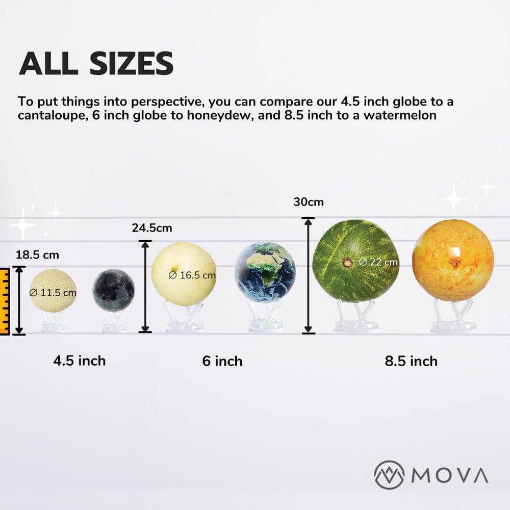 MOVA Globe 6-inch size with balanced base for desk.