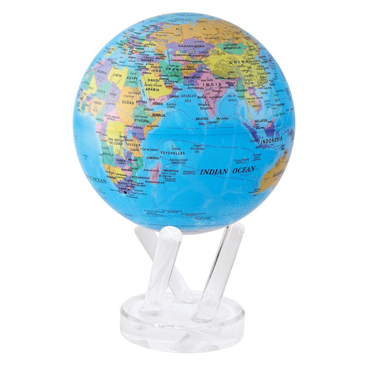 MOVA Globe blue political map 4.5-inch viewed for education and decor