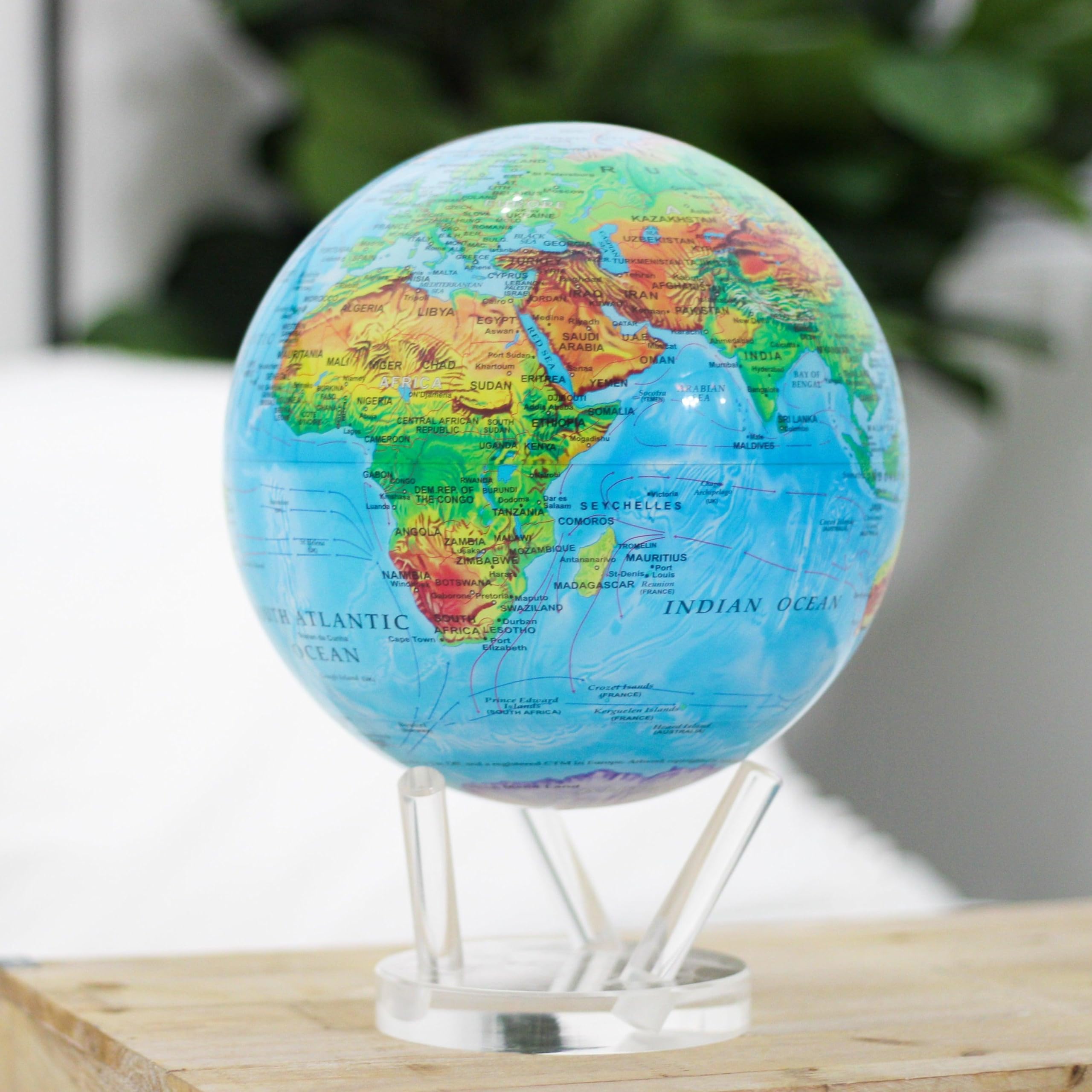 MOVA Globe blue relief map gift-ready design, inspires exploration.