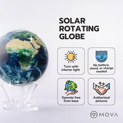 MOVA Globe Yellow on acrylic stand for desk decor
