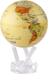 MOVA Globe yellow political map 8-5-inch on desk powered by light for serene rotation