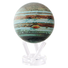 MOVA Jupiter Globe 4.5-inch rotation powered by light on a desk.