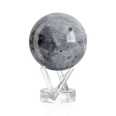 MOVA Moon Globe 4.5-inch on desk shows cratered surface for lunar curiosity.