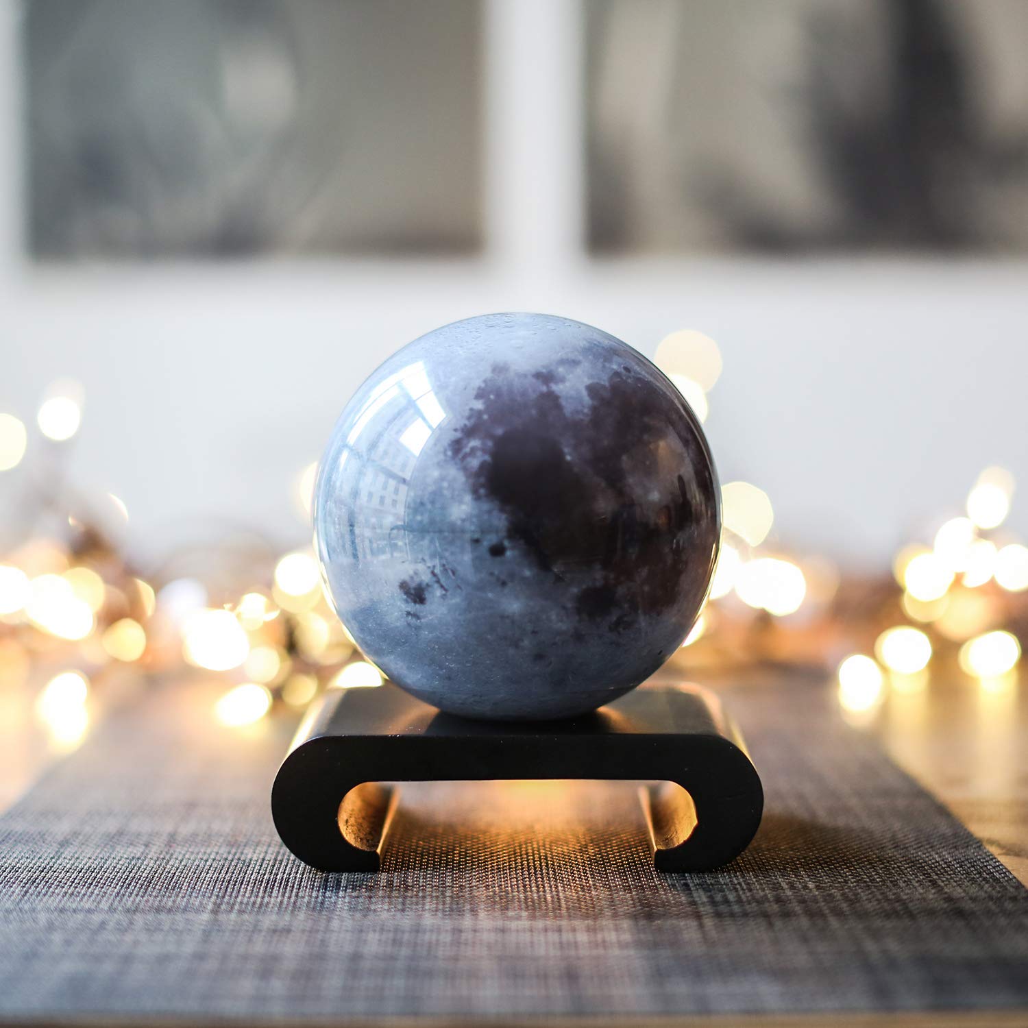 MOVA Moon Globe 6-inch clear-shell design enhances modern shelves.