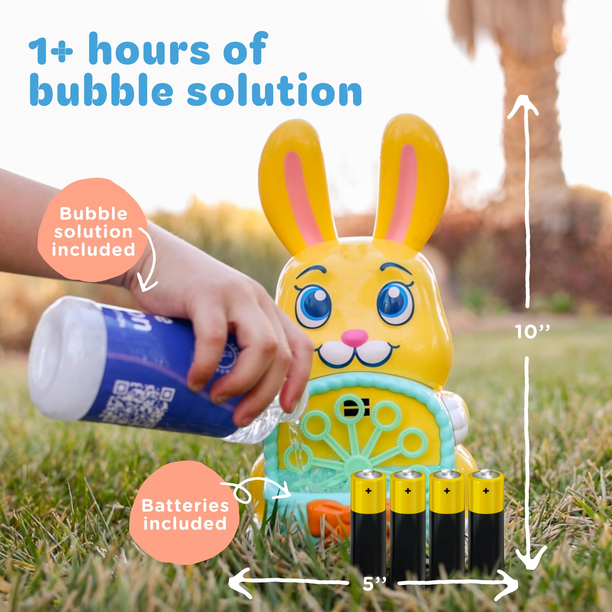 8 oz bubble solution included with Move2Play bubble blower