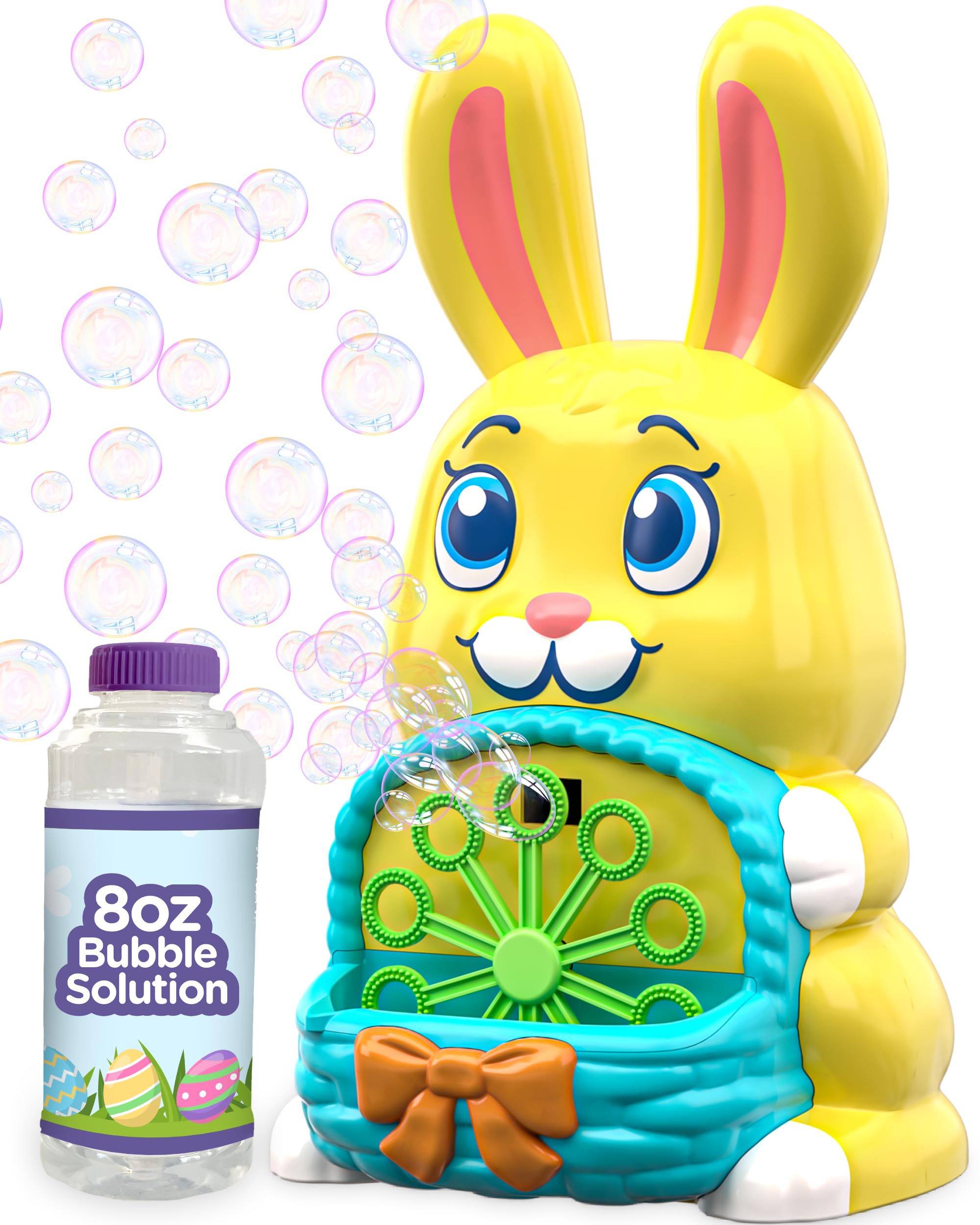 Move2Play bunny bubble blower outdoors for active play with many bubbles