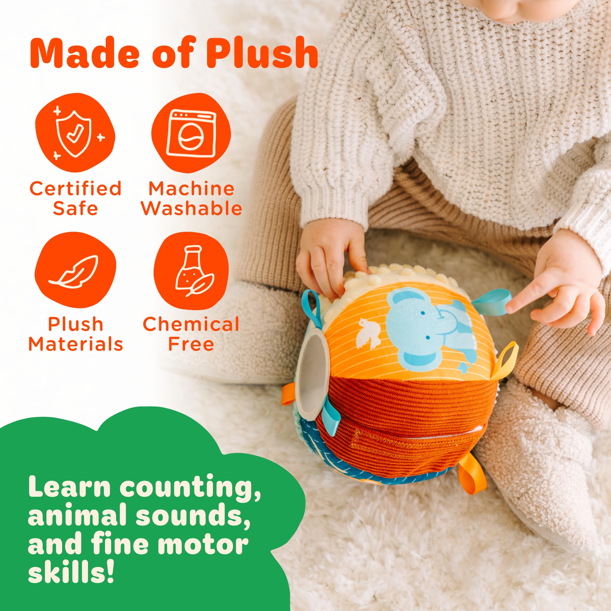 Move2Play interactive toy animal sounds and songs provide fun learning moments.
