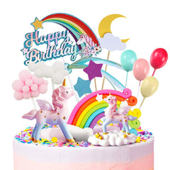 Movinpe unicorn cake topper with two unicorns, reusable for future celebrations