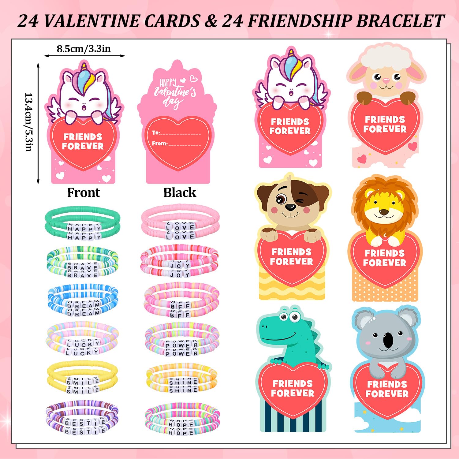 MOVINPE bracelets with 24 pieces featuring letter designs for heartfelt messages.