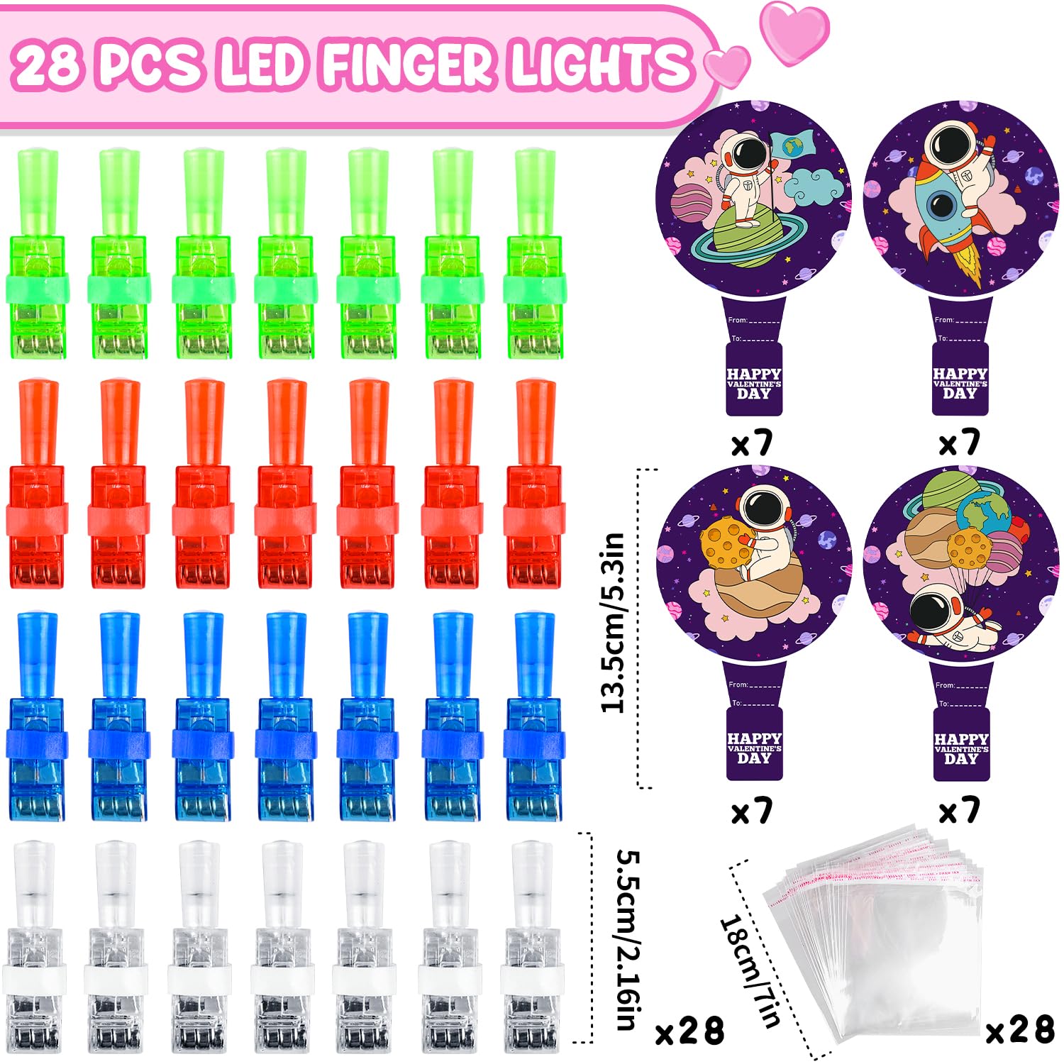 MOVINPE valentines card-patterned lights with personalized messages