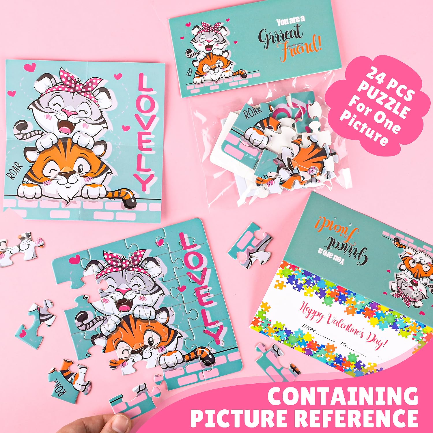 MOVINPE Valentine puzzle header 3 featuring cute characters for easy sharing.