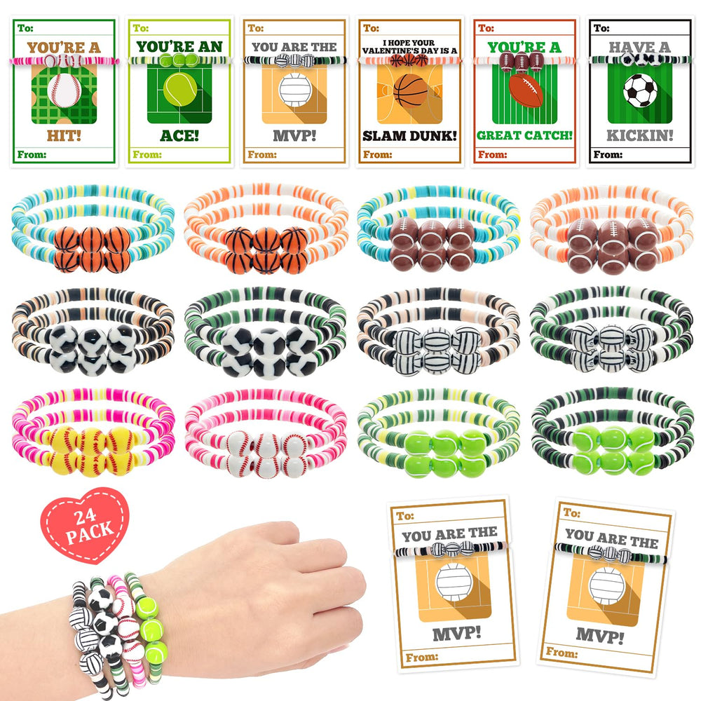 MOVINPE valentines sports bracelets for classroom exchanges.