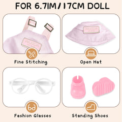 Movolivi 6-7inch doll glasses in pink complete a cute, photogenic look.
