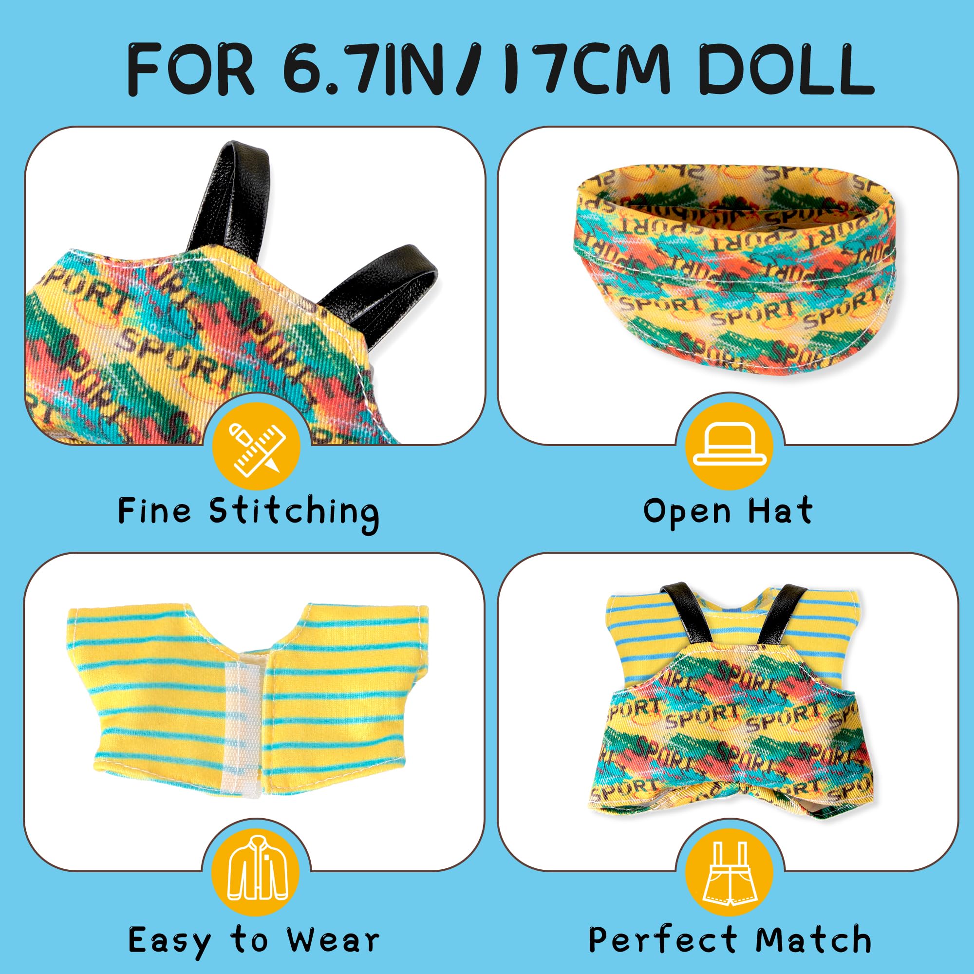 MOVOLIVI cozy T-shirt fabric detail ideal for everyday doll wear