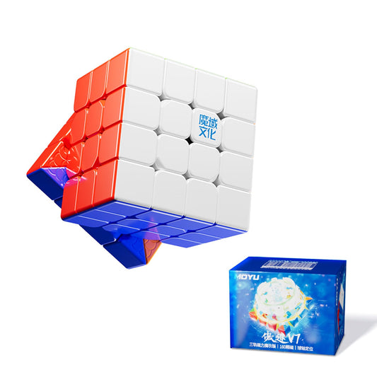 Moyu AoSu V7 4x4 magnetic stickerless cube with UV coating for smoother turns.