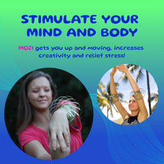 Mozi Geometric Magic Flow Bracelet rings transfer between people, showcasing shared play and social engagement.