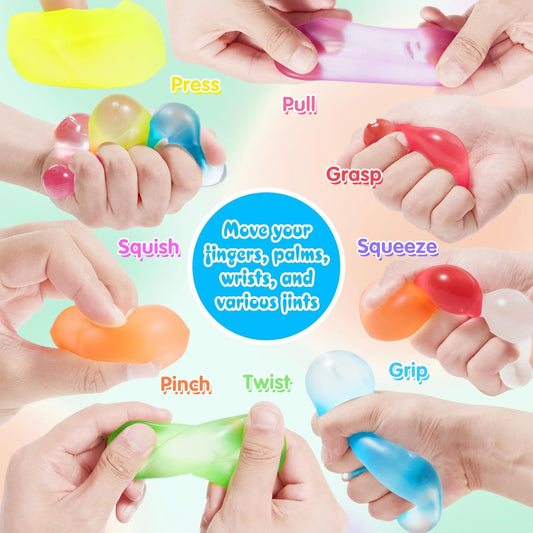 MoZkkiz 28 textured fidget drops pack with sparkling filling for calm focus