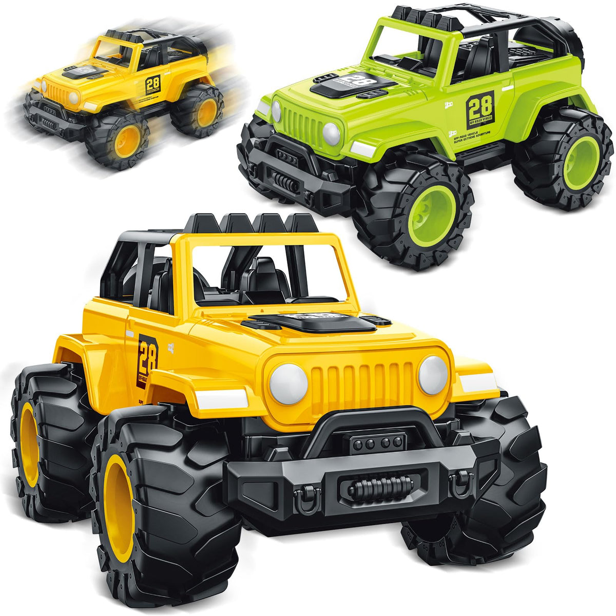 MOZXEBOK 2-in-1 friction-powered truck toy push promotes active learning for toddlers.