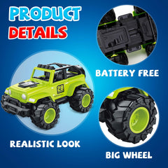 MOZXEBOK indoor-outdoor toy trucks invite imagination during solo and group play.