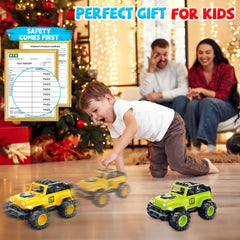 MOZXEBOK off-road push trucks conquer carpets and outdoors, encouraging energetic play.