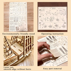 MPIUET 3D puzzle burr-free close-up emphasizes clear numbers and instructions.