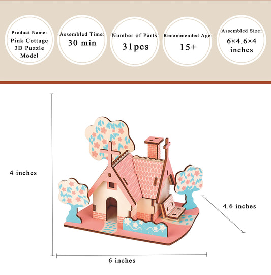 MPIUET log cabin miniature puzzle showing precise cuts for a tidy fit.