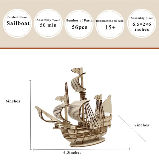 MPIUET sailship model kit side detail highlights laser-cut parts for smooth edges.