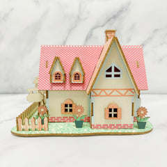 MPIUET Sunflower Manor laser-cut detail showcases precision edges for quick assembly.