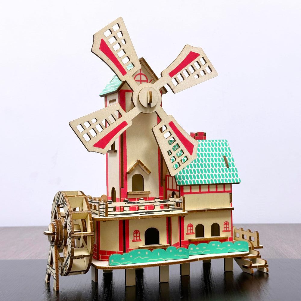 MPIUET Windmill Cottage puzzle display-ready model invites decorative setup