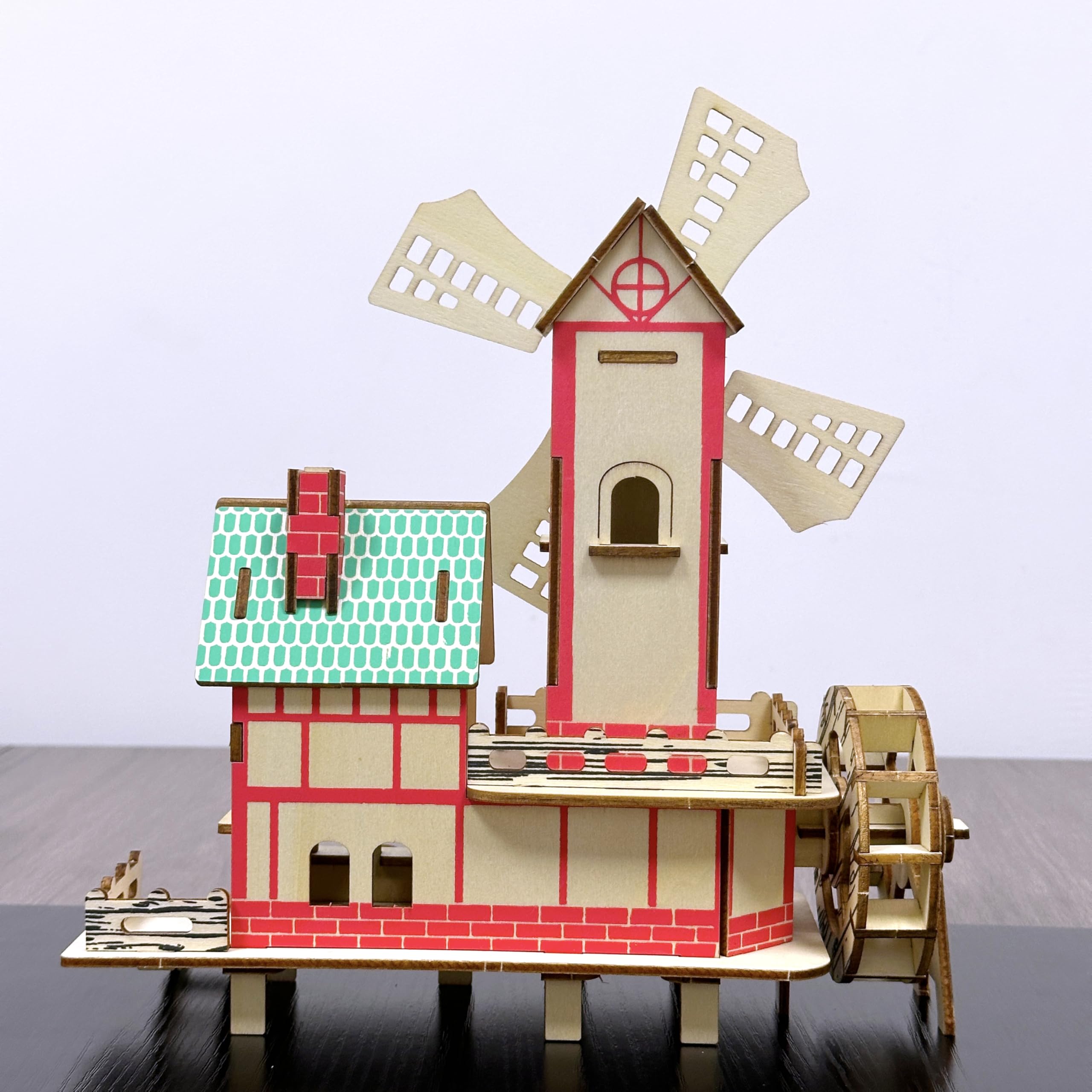 MPIUET Windmill Cottage puzzle glue-free build focuses on main structure