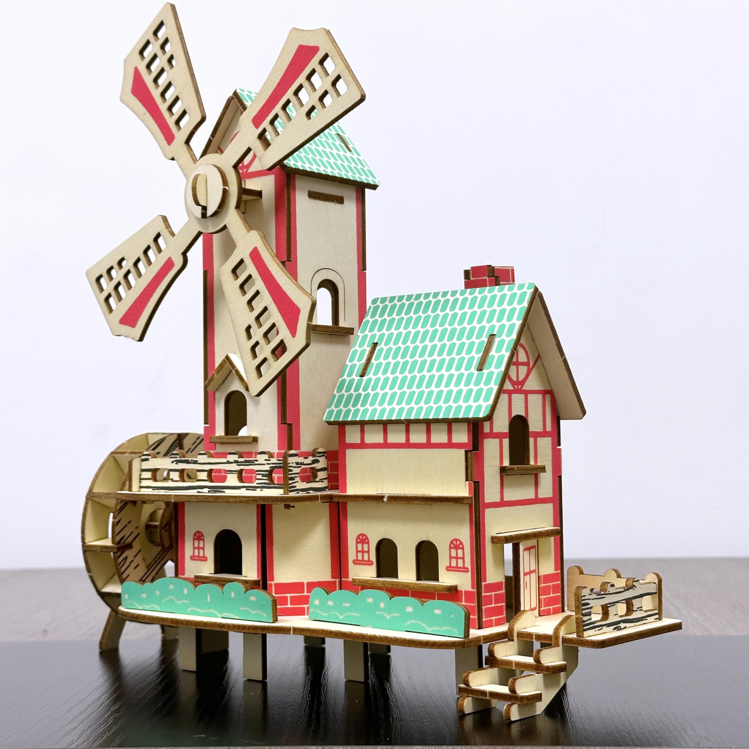 MPIUET Windmill Cottage puzzle parts image demonstrates organized components for easy start