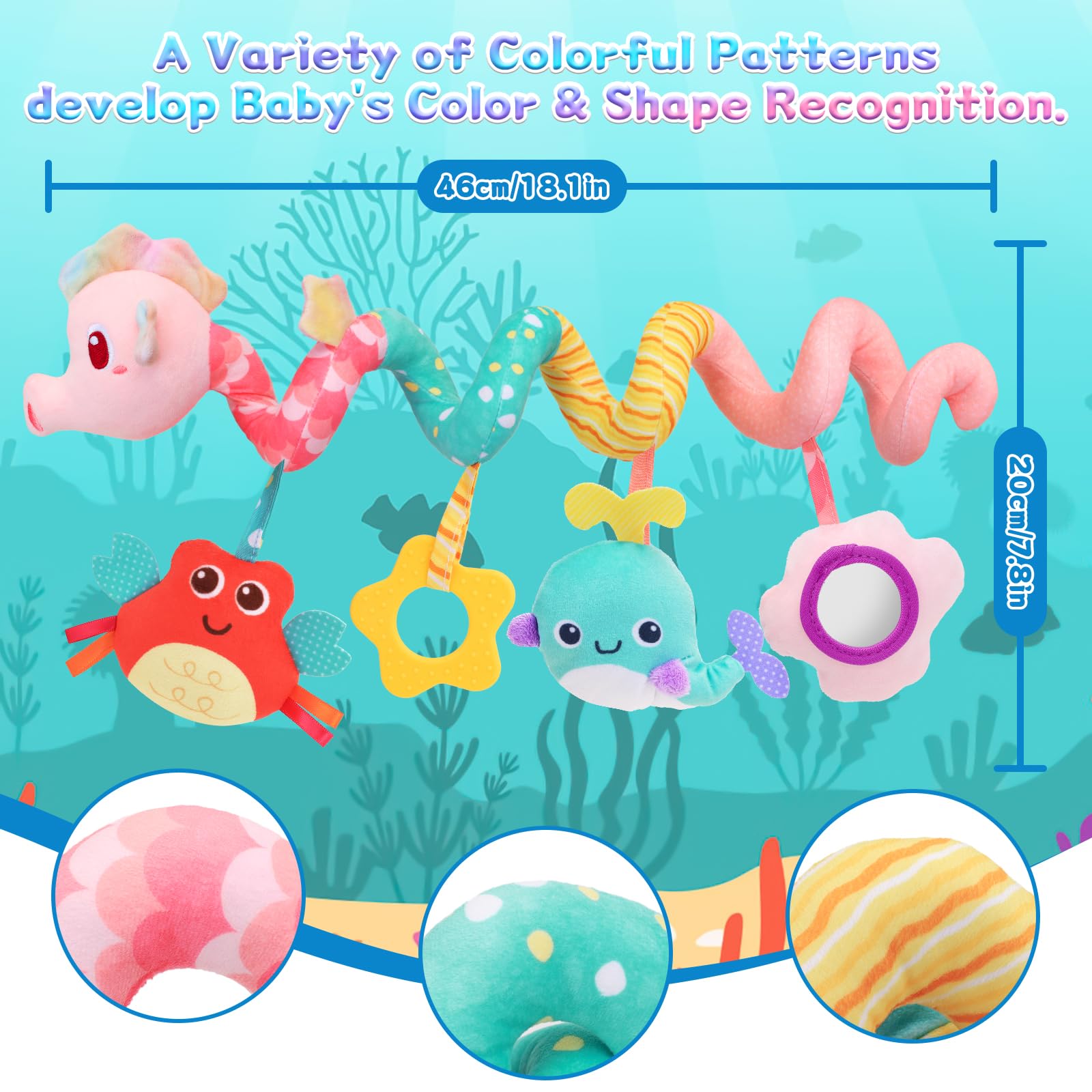 MPQMPQ car seat toy seahorse gift set offers a thoughtful newborn present.