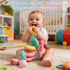 MPQMPQ car seat toy seahorse squeaky spiral adds playful sound awareness.