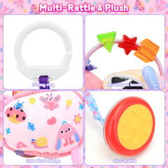 MPQMPQ teether with crinkly beads supports teething exploration.