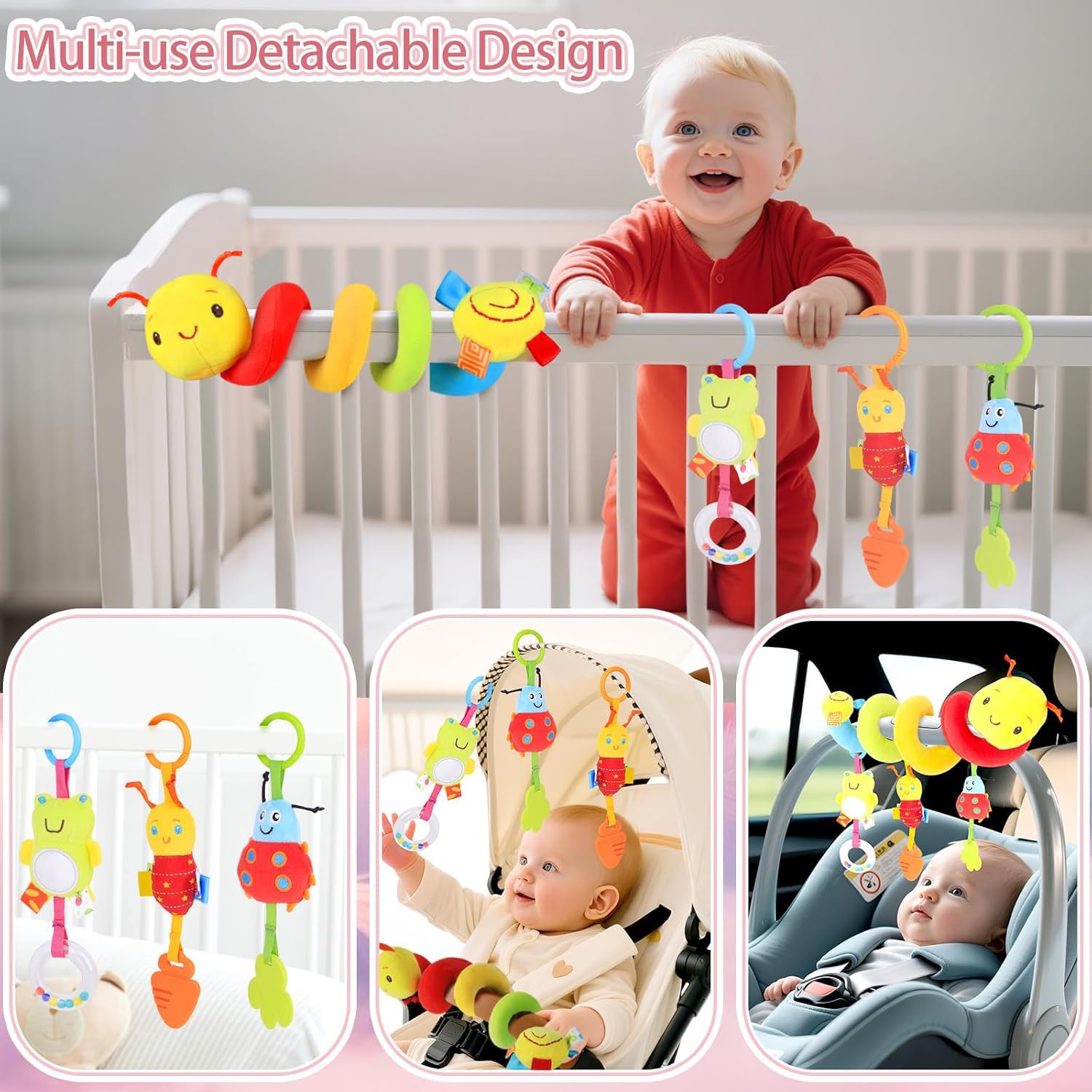 MPQMPQ detachable rattle accessory for car seat and stroller use