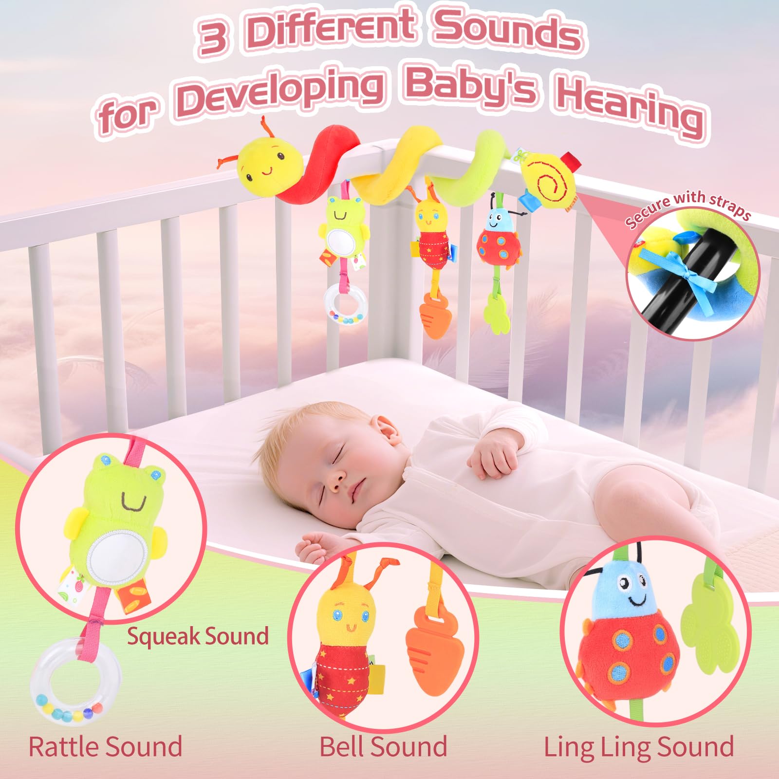 MPQMPQ stroller attachment toy clip-on for on-the-go play