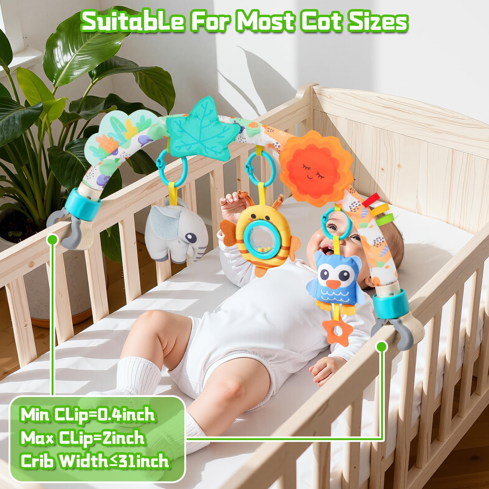 MPQMPQ stroller clip adjustable allows versatile mounting on bassinet or crib
